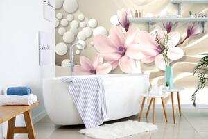 Samoprzylepna tapeta magnolii na abstrakcyjnym tle