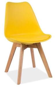 Krzesło KRIS żółte/dąb
