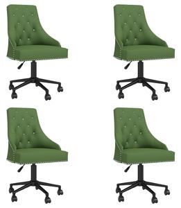 Obrotowe krzesła stołowe, 4 szt., ciemnozielone, aksamitne