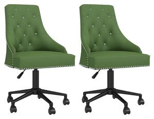 Obrotowe krzesła stołowe, 2 szt., ciemnozielone, aksamitne