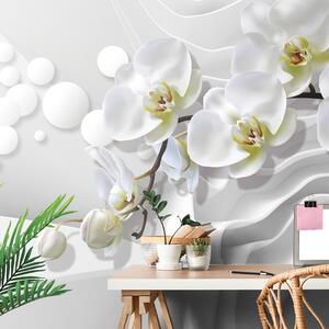 Samoprzylepna tapeta orchidea na abstrakcyjnym tle