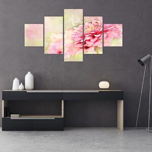 Obraz - Różowy kwiat, akwarela (125x70 cm)