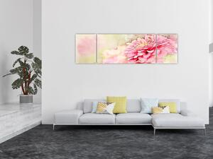 Obraz - Różowy kwiat, akwarela (170x50 cm)