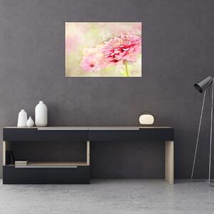 Obraz - Różowy kwiat, akwarela (70x50 cm)