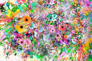 Samoprzylepna tapeta kolorowe kwiaty