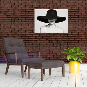 Obraz - Kobieta w kapeluszu (70x50 cm)