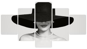Obraz - Kobieta w kapeluszu (125x70 cm)