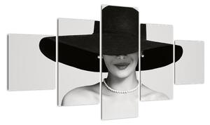 Obraz - Kobieta w kapeluszu (125x70 cm)
