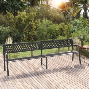Podwójna ławka ogrodowa, 246 cm, czarna, stalowa