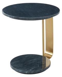 Dostawiany stolik MIDOUNE – marmur i metal – kolor czarny i złoty
