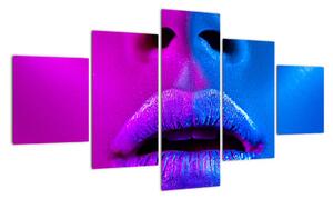 Obraz kolorowych ust (125x70 cm)