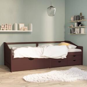3-osobowa sofa/łóżko z szufladami, ciemnobrązowa, 90 x 200 cm