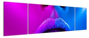 Obraz kolorowych ust (170x50 cm)