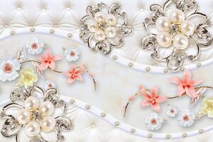 Tapeta luksusowa biżuteria kwiatowa