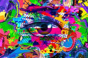 Tapeta ludzkie oko w stylu pop-art