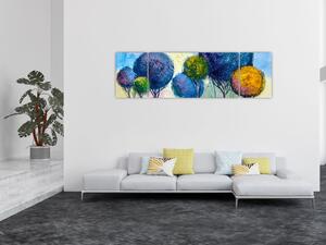 Obraz drzew kopułowych, obraz olejny (170x50 cm)