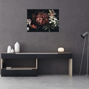 Obraz - Ciemne kwiaty (70x50 cm)