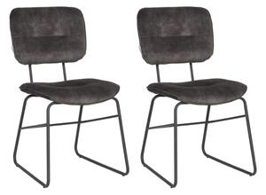 LABEL51 Krzesła stołowe Dez, 2 szt., 49x60x87 cm, antracytowe