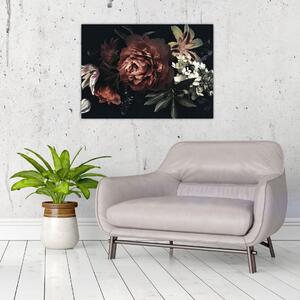 Obraz - Ciemne kwiaty (70x50 cm)