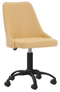 Obrotowe krzesło stołowe, żółte, obite tkaniną