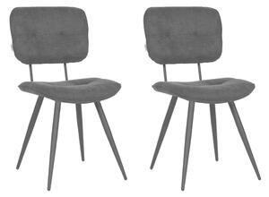 LABEL51 Krzesła stołowe Lux, 2 szt., 49x60x87 cm, antracytowe