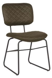 LABEL51 Krzesła stołowe Sev, 2 szt., 49x60x87 cm, zieleń wojskowa