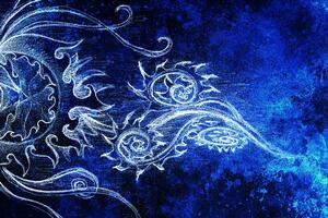 Tapeta niezwykły niebieski rysunek