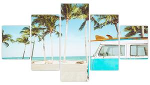 Obraz - Vintage van na plaży (125x70 cm)