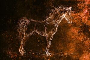 Samoprzylepna tapeta abstrakcyjny koń