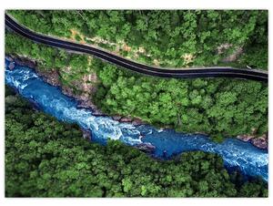 Obraz - Rzeka między górami, Kaukaz, Rosja (70x50 cm)