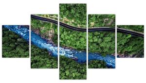 Obraz - Rzeka między górami, Kaukaz, Rosja (125x70 cm)