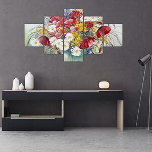 Obraz wazonu z dzikimi kwiatami (125x70 cm)