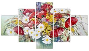 Obraz wazonu z dzikimi kwiatami (125x70 cm)