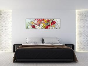 Obraz wazonu z dzikimi kwiatami (170x50 cm)