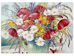 Obraz wazonu z dzikimi kwiatami (70x50 cm)