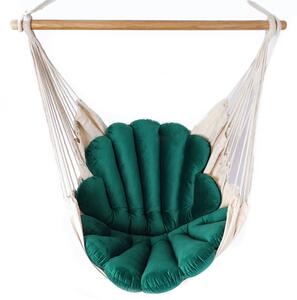 Krzesło brazylijskie z poduchą w kształcie muszli butelkowa zieleń - Milis