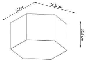 Czarny plafon sześciokąt 15,5 cm - S749-Kalma