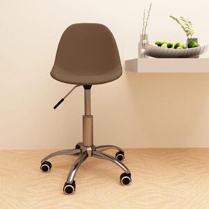 Obrotowe krzesło biurowe, brązowe, tapicerowane tkaniną