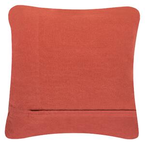 Zestaw 2 poduszek dekoracyjnych bawełniane plecione 45x45 cm pomarańczowe Akkoy Beliani