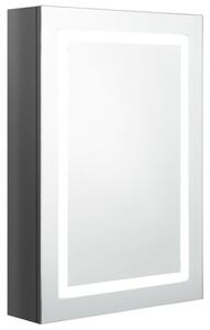 Szafka łazienkowa z lustrem i LED, lśniąca szarość, 50x13x70 cm