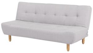 Nowoczesna sofa rozkładana tapicerowana dla 3 osób pikowana jasnoszara Alsten Beliani
