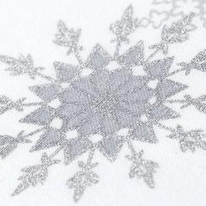 Goldea ekskluzywna tkanina bawełniana - srebrne śnieżynki na białym - szer. 150cm 150 cm