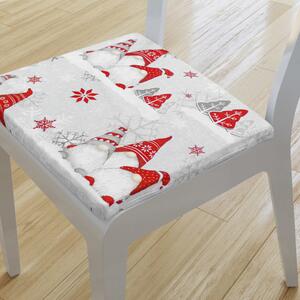 Goldea kwadratowa poduszka na krzesło 38x38 cm świąteczna - elfy na jasnoszarym 38 x 38 cm