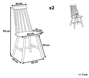 Zestaw 2 klasycznych krzeseł jadalnianych drewniane czarne komplet Burbank Beliani