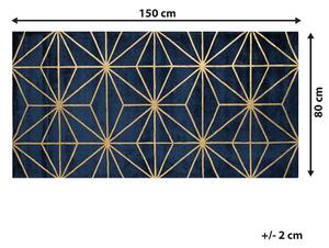 Nowoczesny dywan z wiskozy 80 x 150 cm złoty geometryczny wzór niebieski Sibel Beliani