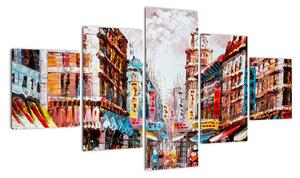 Obraz - Hong Kong, obraz olejny (125x70 cm)