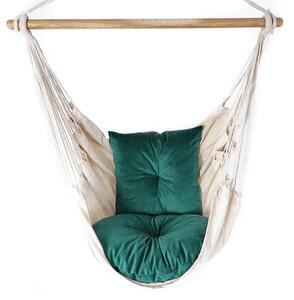 Krzesło brazylijskie z dwiema poduszkami butelkowa zieleń - Rippi