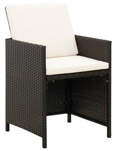 4-cz. zestaw krzeseł i stołków ogrodowych, rattan PE, czarny