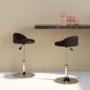 Obrotowe krzesła stołowe, 2 szt., brązowe, obite sztuczną skórą
