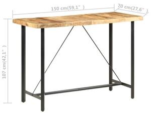Stolik barowy, 150x70x107 cm, surowe drewno mango